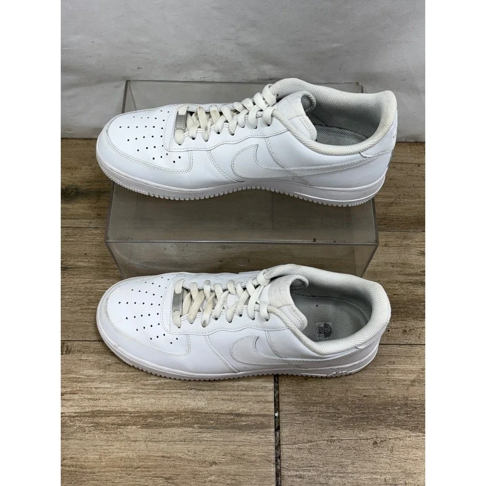 Nike Air Force 1 Low White Leather Sneakers Men's Size 12 CW2288 111